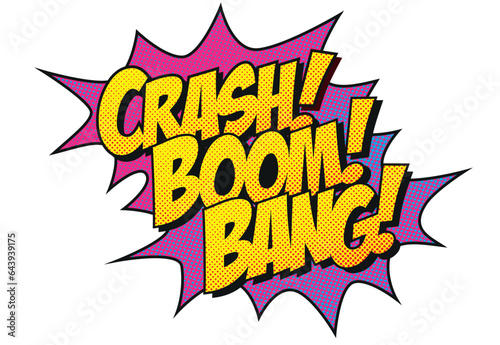 Comic-CRASH BOOM BANG Explosion Gelb Pink