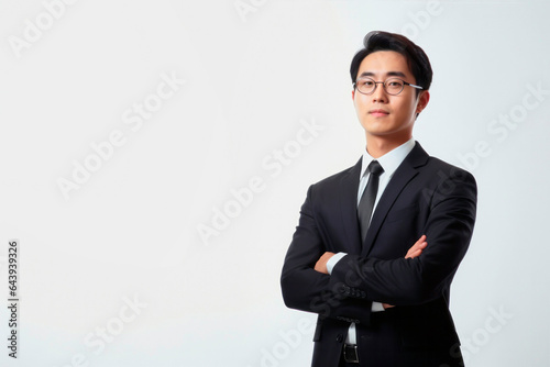asian businessman with bright white background