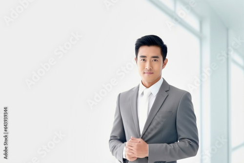 asian businessman with bright white background