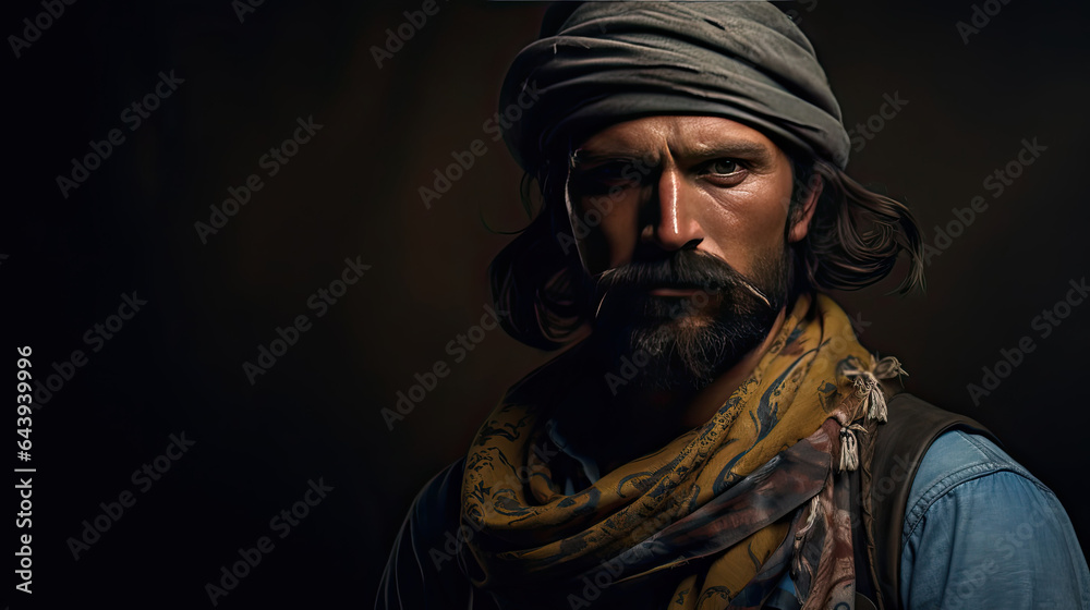Rugged man dressed for the desert Rugged man dressed for the desert