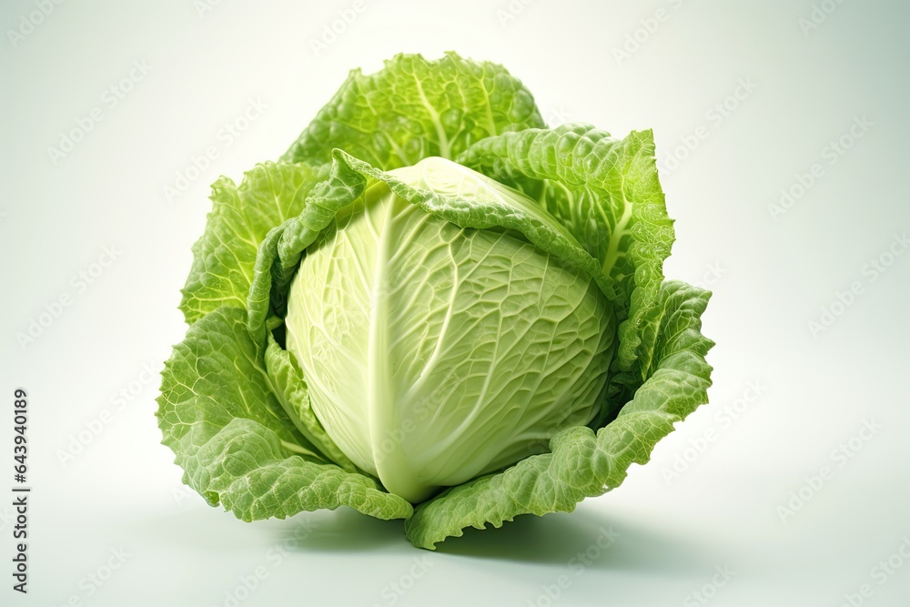 Cabbage photo realistic illustration - Generative AI. Cabbage photo realistic illustration - Generative AI.