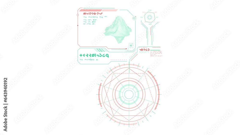 Terrain exploration animated HUD in alien style. Terrain exploration animated HUD in alien style.