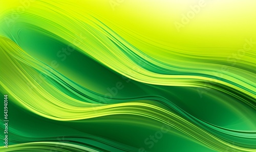 Green and Yellow Waves Background, Generative AI
