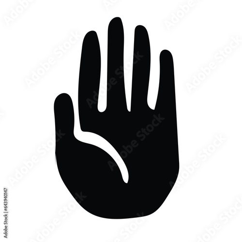 Set of hands showing different gestures. Palm pointing at something. Isolated flat vector illustration