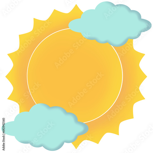 Partly Sunny Day with Clouds, Weather Vector