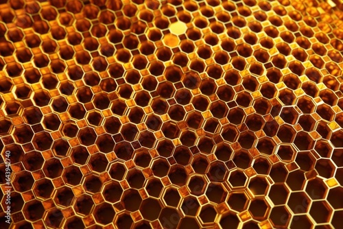 gold nanoparticles arranged in a hexagonal pattern