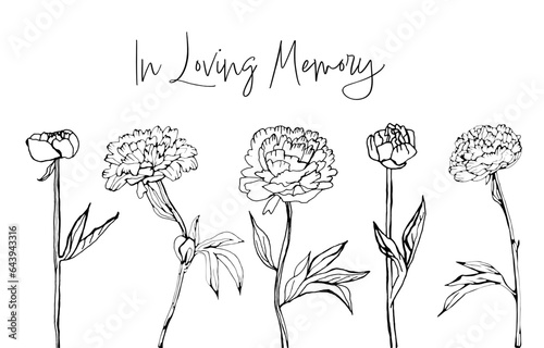 Obituary postcard with the text In Loving Memory.