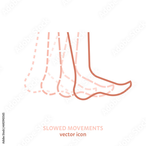 Slowed movements. Mental health issue. Thin line illustration.