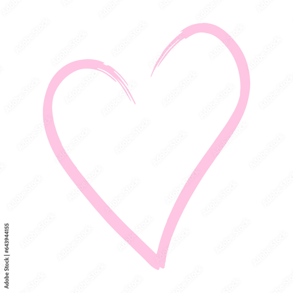 Hand drawn heart line. Sketch Line heart stroke. Vector illustration isolated on white background. Hand drawn heart line. Sketch Line heart stroke. Vector illustration isolated on white background.
