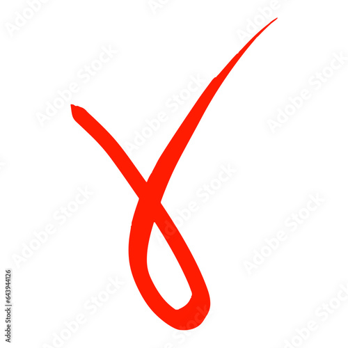Hand drawn check mark cross. Brush checkmarks answers in test, confirmation, negation icons. Checklist marks template, voting. Vector flat illustration isolated on white.