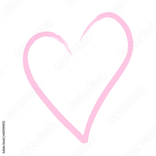 Hand drawn heart line. Sketch Line heart stroke. Vector illustration isolated on white background.