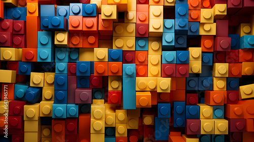 Vibrant background of colourful building blocks photo
