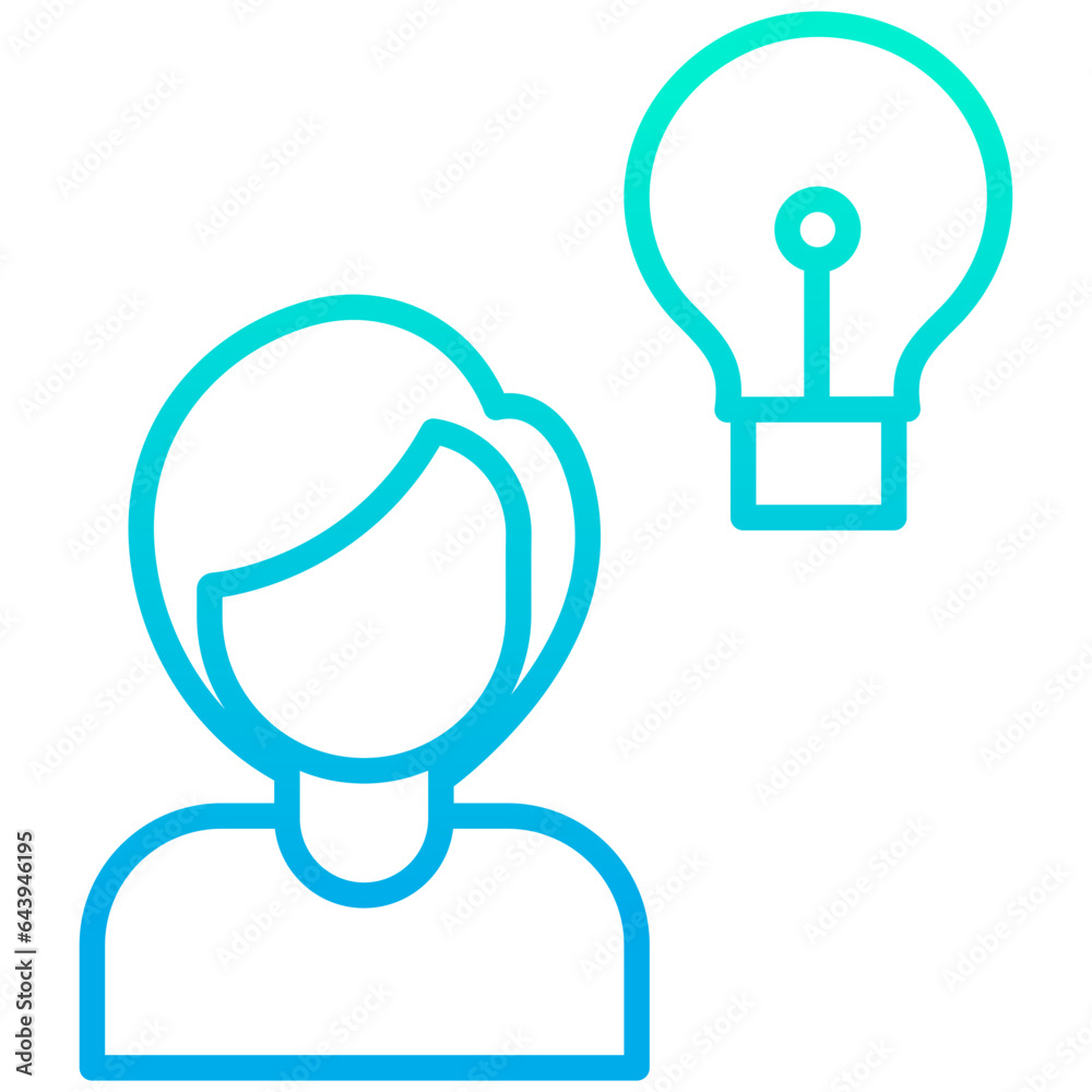 Outline gradient Business woman Idea icon Outline gradient Business woman Idea icon