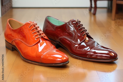 before and after comparison of polished shoes