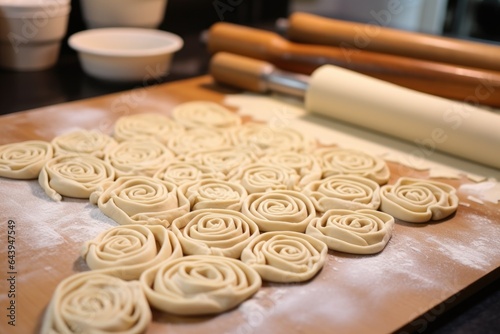 rolled-out dough ready for or shaping