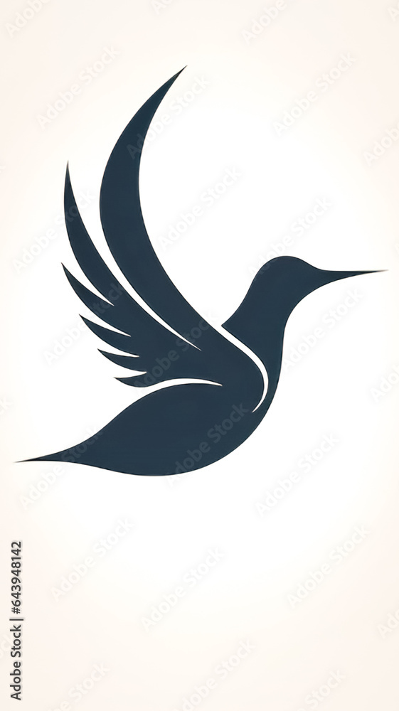 Simple flat bird logo design, generative AI. Simple flat bird logo design, generative AI.