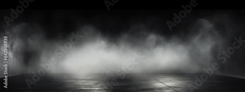 Abstract fog. White cloudiness, mist or smog moves on black background.