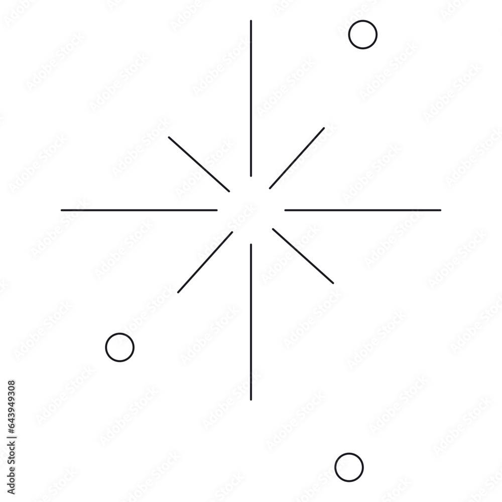 Sparkle star line illustration Sparkle star line illustration