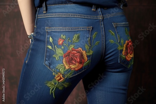 jeans with embroidered details for added style