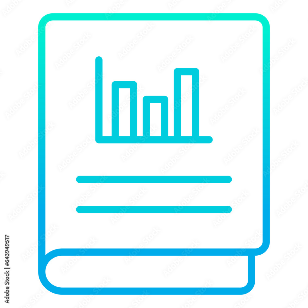 Outline gradient Analytics Book icon Outline gradient Analytics Book icon