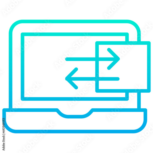 Outline gradient Laptop Share icon