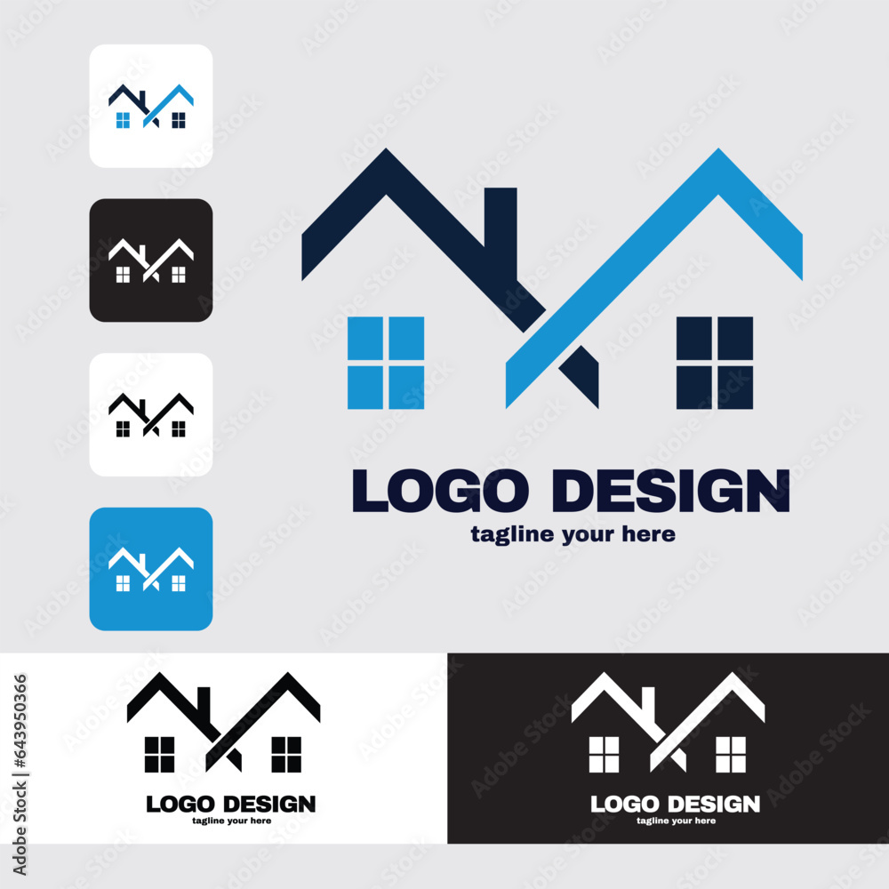 simple Real Estate Logo Design Building, Home, Architect, House