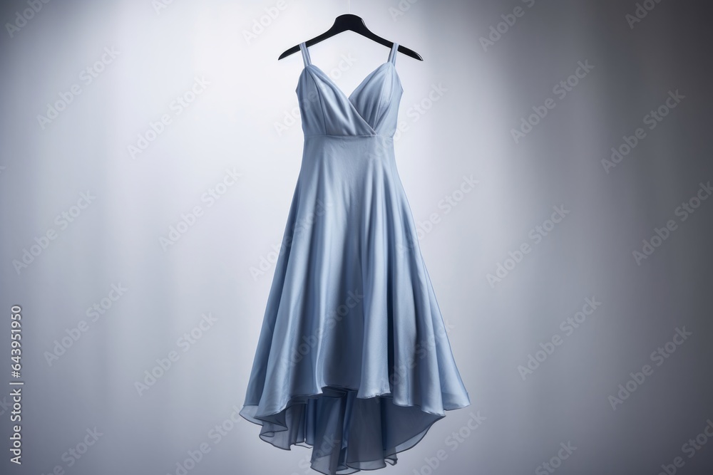 Elegant blue dress on mannequin showcasing modern fashion trends in boutique setting, generative ai. Elegant blue dress on mannequin showcasing modern fashion trends in boutique setting, generative ai.