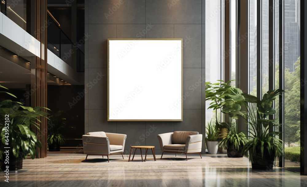 Fototapeta premium Mockup Frame. Modern Interior Design. Background. Your art space.