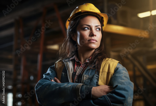 Woman working as a construction worker