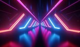 3d render, abstract neon wallpaper, colorful fantastic background with curvy shape glowing in ultraviolet spectrum, Generative AI