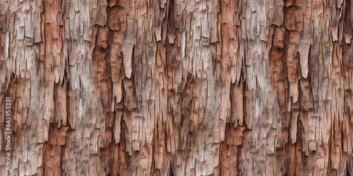 Close-up shot of a tree trunk with cracked and wrinkled wood texture in a seamless repeating pattern. © Cala Serrano
