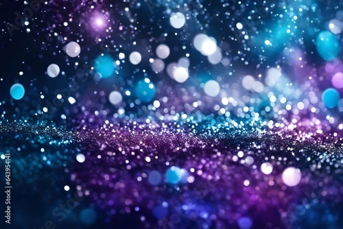 abstract glitter silver, purple, blue lights background. de-focused. banner © Nida  Sufyan