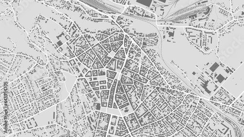 Map of Chernivtsi city, Ukraine. Urban black and white poster. Road map with metropolitan city area view.
