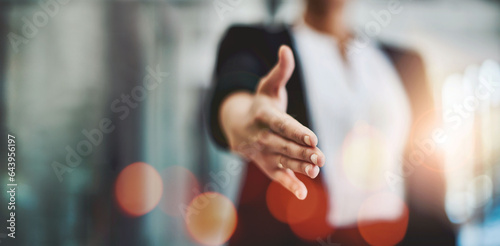 Photos Business person, shaking hands and job interview for Human Resources meeting, welcome or partnership POV