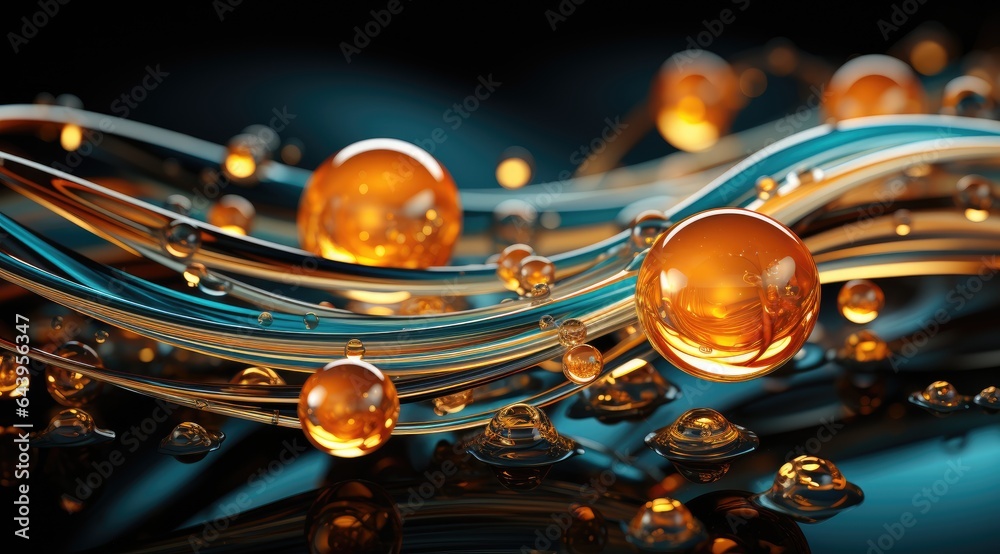 Abstract 3D Background with Luminous Spheres