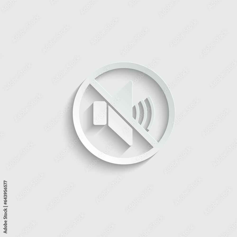 No sound sign vector forbidding sign.  