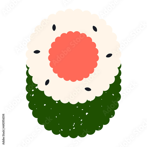 Tekka maki sushi textured flat illustration