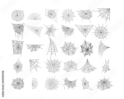 Spider Web Sketches Pack — Halloween Cobwebs and Net Silhouettes Set