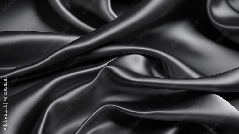 Obraz premium Black silk with creases texture background