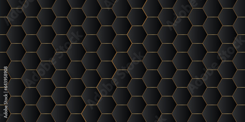 Black and white hexagon background. Hexagon metal grid geometric honeycomb texture.