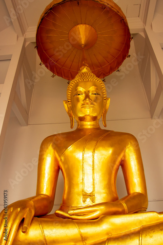 Golden Buddha Statue Inside Wat Saket Temple - Golden Mountain, Bangkok, Thailand