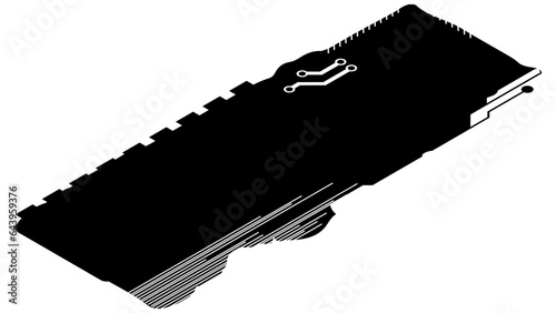 Isometric rectangular design clipart in tech style isolated on white. Short tech plate with copy space. Vector clipart.