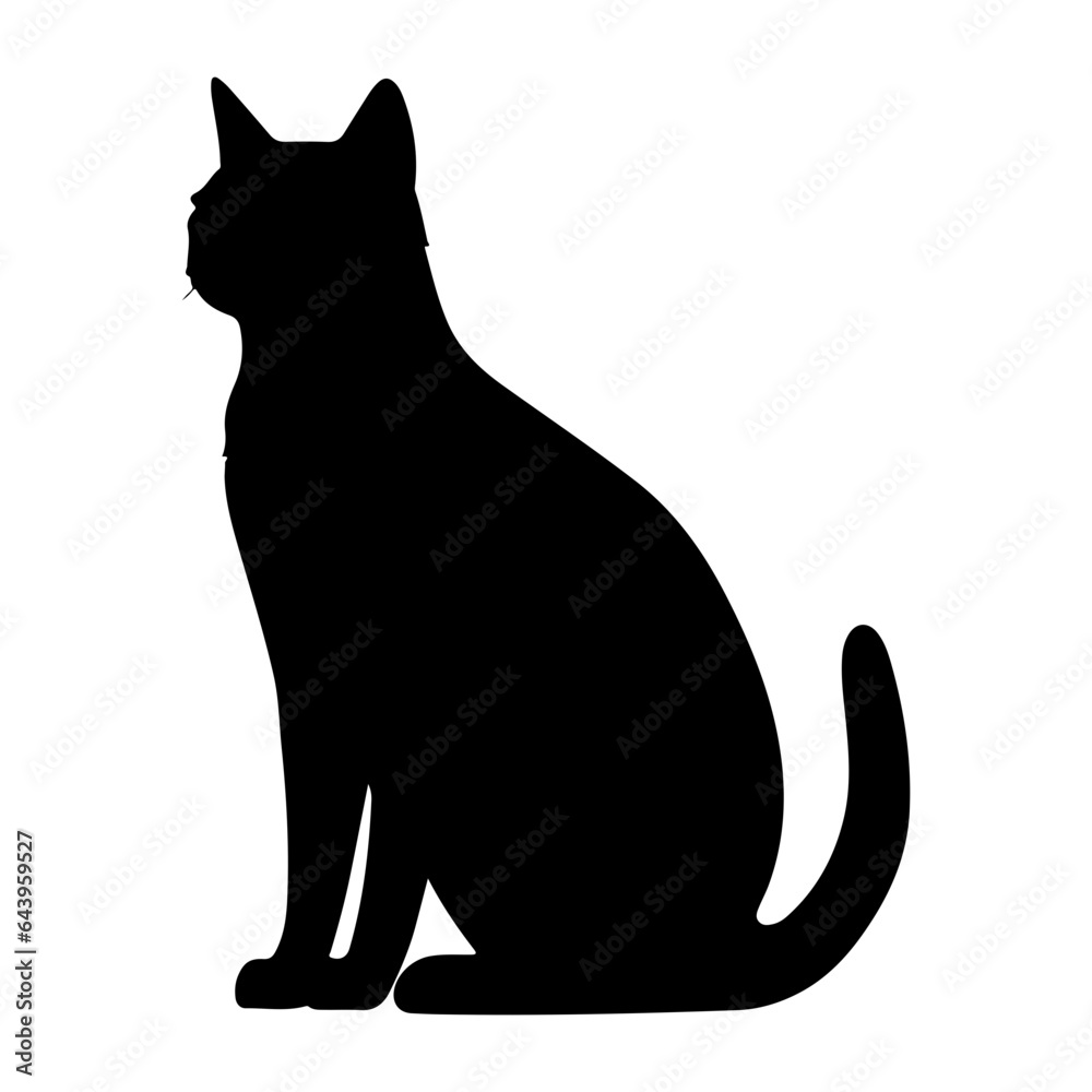 Black cat silhouette, Cute cartoon black cat Black cat silhouette, Cute cartoon black cat