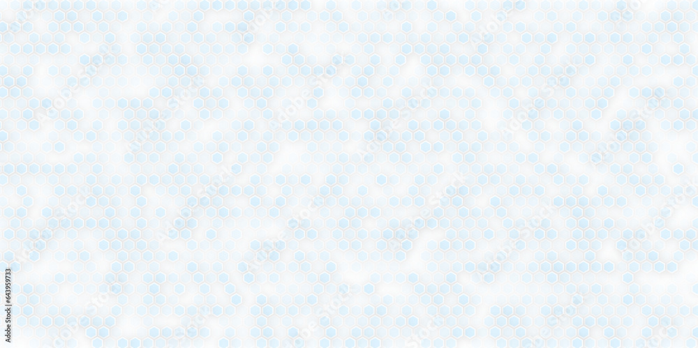 Seamless Hexagon Geometric Pattern in blue and White