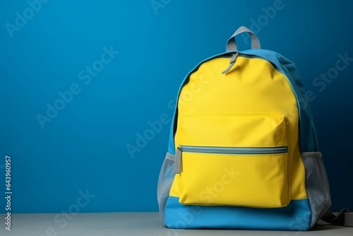 School yellow backpack. Generate Ai