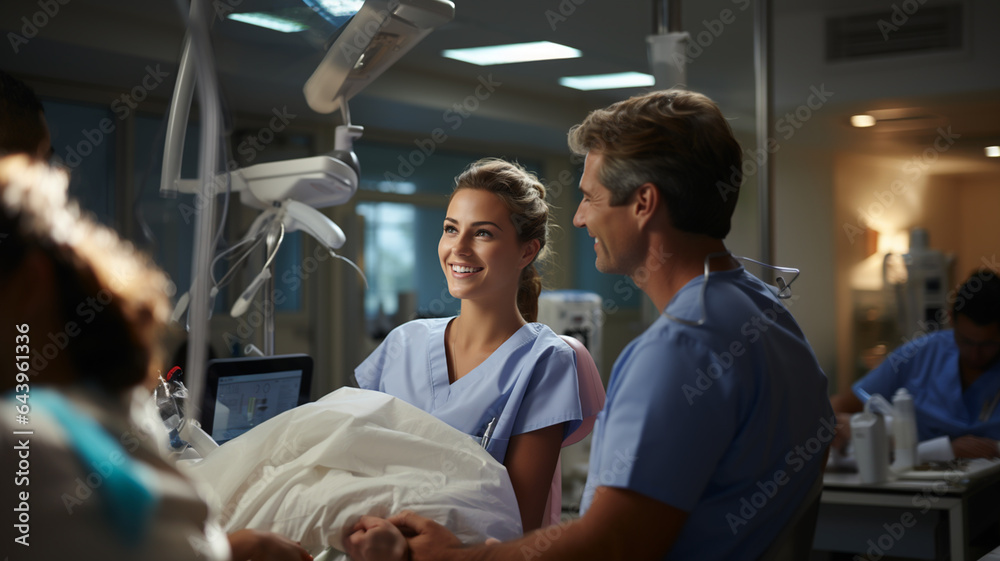 Obraz premium Dental office, dentist with patient