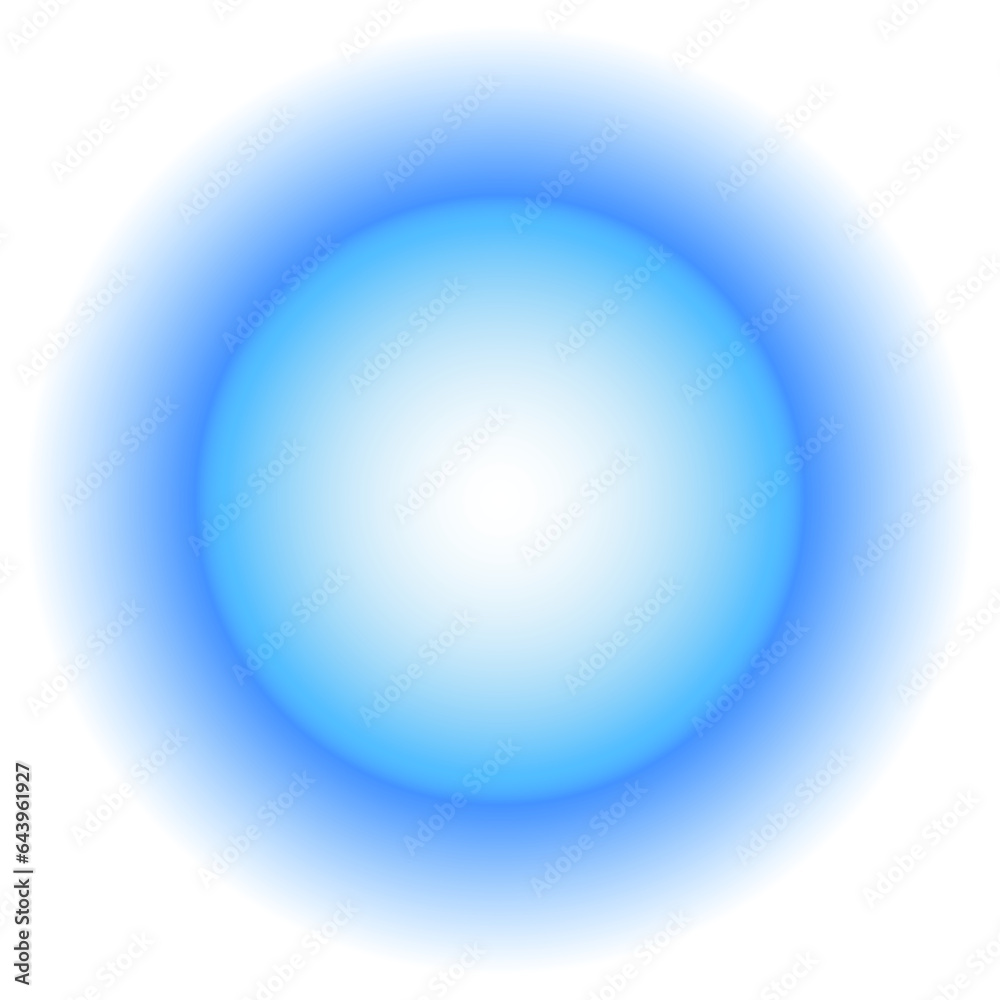 abstract blue round aura gradient, circle shape, blurred sphere, modern art harmony, inner peace and wellbeing concept design
