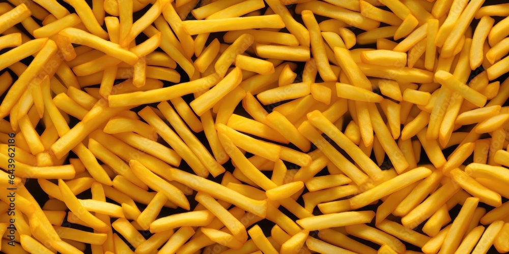 Background texture of golden French fries or Pommes Frites Background texture of golden French fries or Pommes Frites