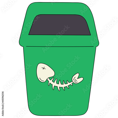 Compost waste bin line filled illustration