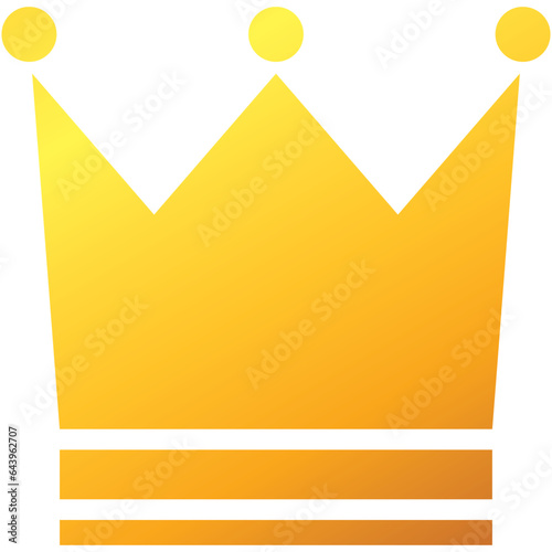 シンプルなグラデーションの王冠のイラスト（ゴールド）